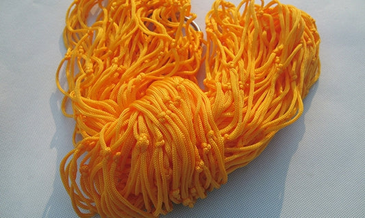 Hanging Nylon Mesh Rope Hammock Sleeping Hanging Bed (Colour: Orange Section) by bashfashion