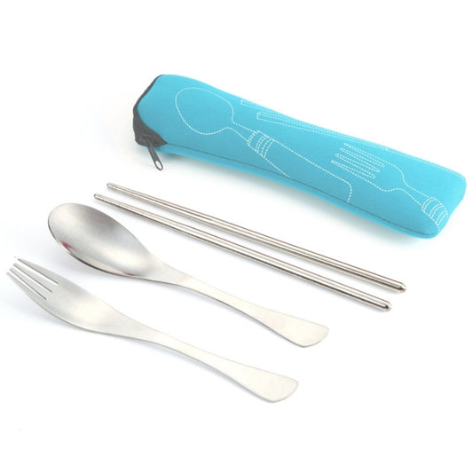 Three-Piece Outdoor Cutlery(Light blue) by bashfashion