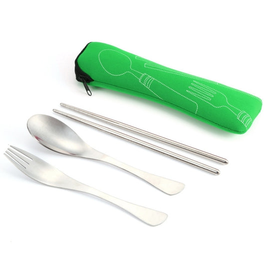 Three-Piece Outdoor Cutlery(Grass green) by bashfashion