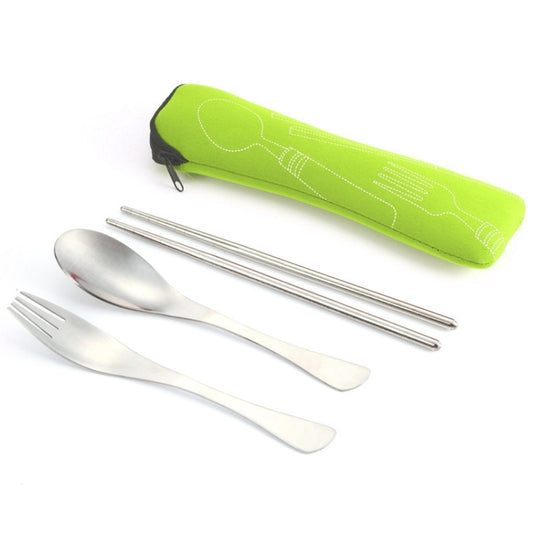 Three-Piece Outdoor Cutlery(Fluorescent green) by bashfashion