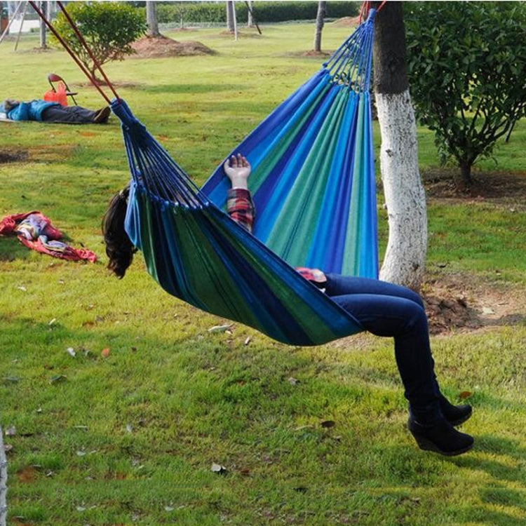 Stripe Outdoor Canvas Hammock Dual People Widening Swing Bed, Size: 190cm x 150cm by bashfashion