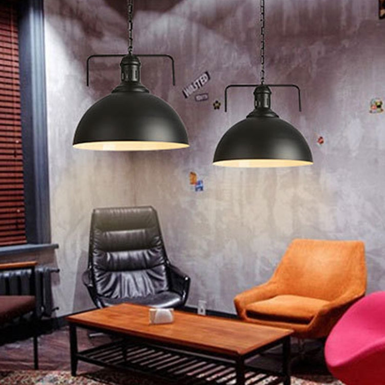 Retro Industrial Pendant Light Creative Single Head Iron Art Hanging Lamp E27 Bulb Perfect for Kitchen Dining Room Bedroom Living Room (Color:Black Size: + Warm White) by YWXLight