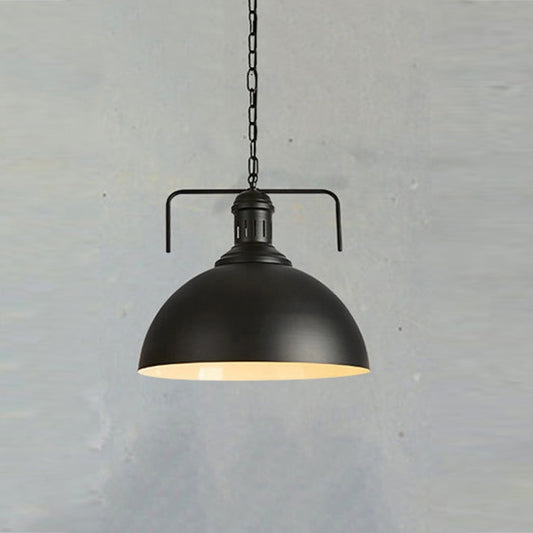 Retro Industrial Pendant Light Creative Single Head Iron Art Hanging Lamp E27 Bulb Perfect for Kitchen Dining Room Bedroom Living Room (Color:Black Size: + Cold White) by YWXLight