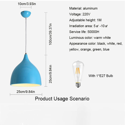 Restaurant Chandelier Simple Modern Single-head Dining Table Lamp Fashion Aisle Living Room Bar (Black) by YWXLight