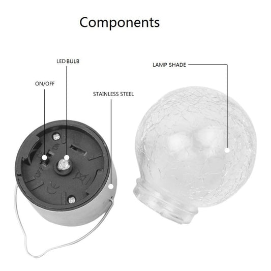 RGB Color Outdoor Hanging Decoration Shiny Crystal Gaze Ball Lamp with Solar Panel by YWXLight