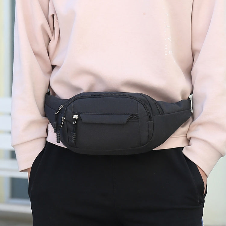 Pure Color Multi-function Pockets Waterproof Chest Bag Waist Sports Bag (Black) by bashfashion