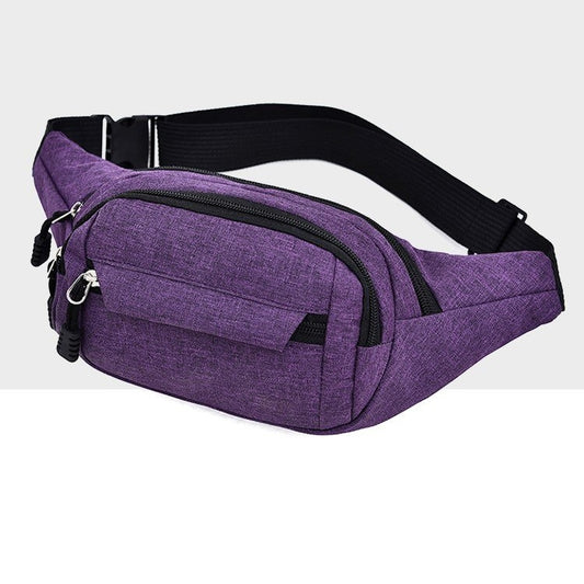 Pure Color Multi-function Pockets Waterproof Chest Bag Waist Crossbody Sports Bag (Purple) by bashfashion