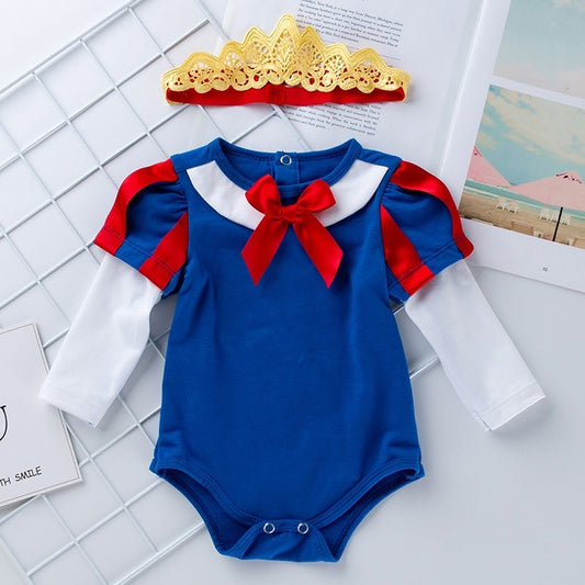 Long Sleeve Princess Dress Childrens Clothing Infant Baby One-piece Skirt Tutu Skirt Suit (Color:Blue Size:80) by bashfashion