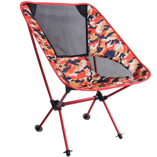 Outdoor Camouflage Portable Folding Camping Chair Light Fishing Beach Chair Aviation Aluminum Alloy Backrest Recliner by bashfashion