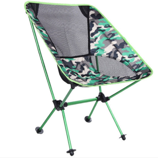 Outdoor Camouflage Portable Folding Camping Chair Light Fishing Beach Chair Aviation Aluminum Alloy Backrest Recliner by bashfashion