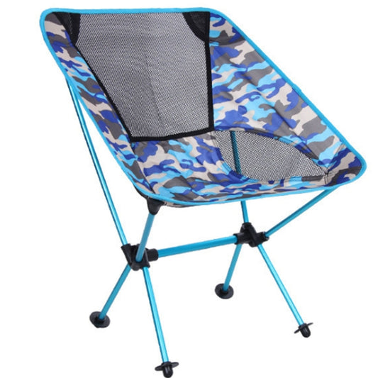 Outdoor Camouflage Portable Folding Camping Chair Light Fishing Beach Chair Aviation Aluminum Alloy Backrest Recliner by bashfashion