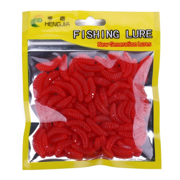 HENGJIA SO106 50 PCS 20mm Simulation Bread Bait Worms Crescent Soft Bait Horseback Fish Worm Bait Fishing Gear (Red) by HENGJIA