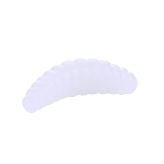 HENGJIA SO106 50 PCS 20mm Simulation Bread Bait Worms Crescent Soft Bait Horseback Fish Worm Bait Fishing Gear (White) by HENGJIA