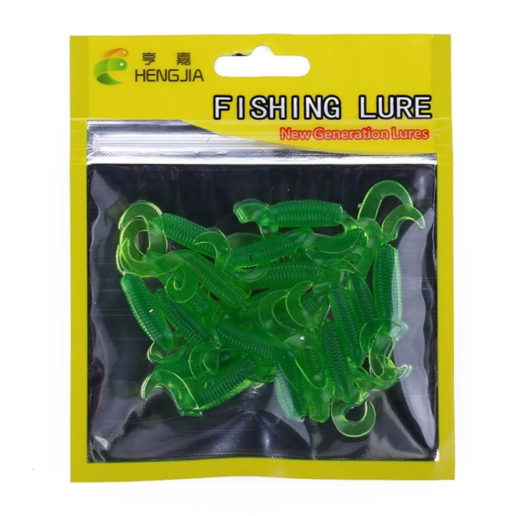 HENGJIA SO105 20 PCS 3.5cm/0.9g Double Tailed Bait Soft Bait for Sea Fishing (Green) by HENGJIA