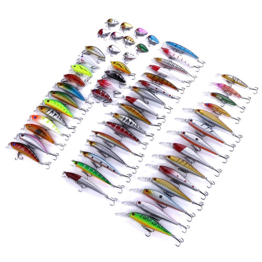 HENGJIA Set056 56 PCS Sequin Set Metal Sequins False Bait Fresh Sea Bass Fishing Bait Set, Length: 3 to 10cm, Bagged by HENGJIA