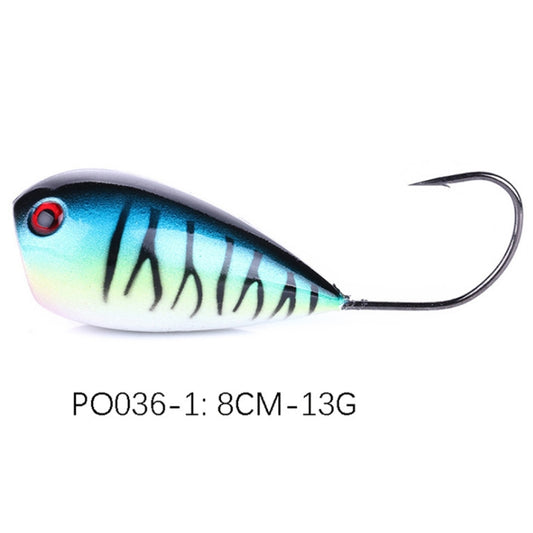 HENGJIA PO036 8cm/13g Big Mouth Single Hook Hitting Water Wave Hard Bait Lure Outdoor Fishing Gear Lure Fishing Bait Fishing Tackle (PO036-1) by HENGJIA