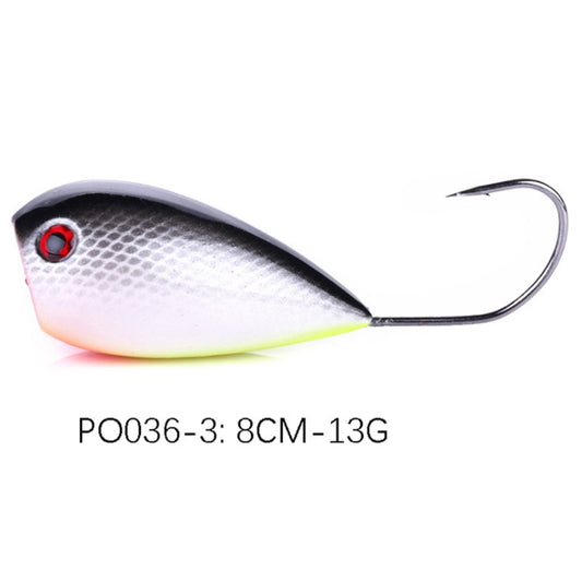 HENGJIA PO036 8cm/13g Big Mouth Single Hook Hitting Water Wave Hard Bait Lure Outdoor Fishing Gear Lure Fishing Bait Fishing Tackle (PO036-3) by HENGJIA