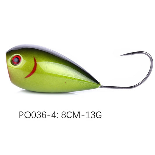 HENGJIA PO036 8cm/13g Big Mouth Single Hook Hitting Water Wave Hard Bait Lure Outdoor Fishing Gear Lure Fishing Bait Fishing Tackle (PO036-4) by HENGJIA