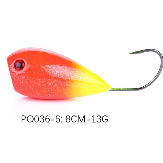 HENGJIA PO036 8cm/13g Big Mouth Single Hook Hitting Water Wave Hard Bait Lure Outdoor Fishing Gear Lure Fishing Bait Fishing Tackle (PO036-6) by HENGJIA