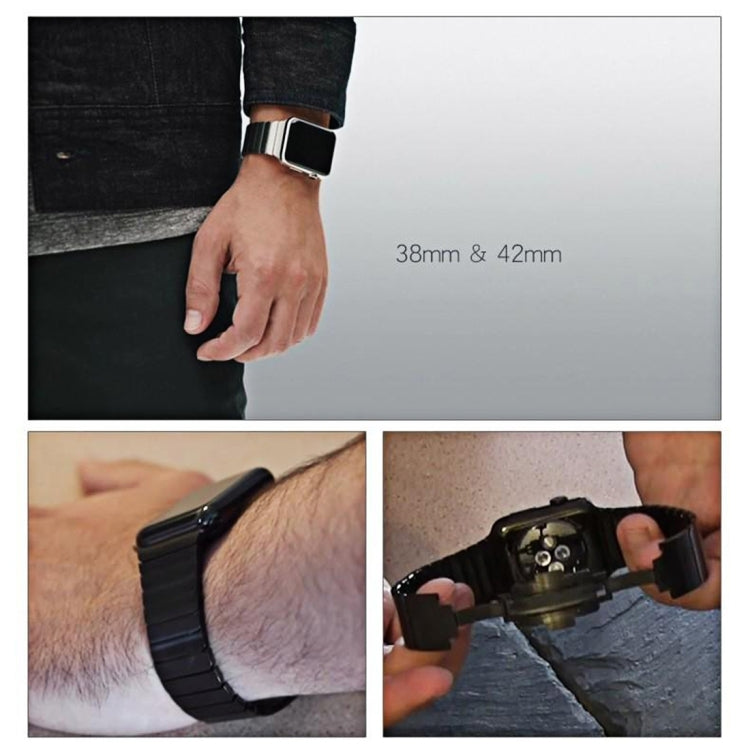 For Apple Watch 42mm Stainless Steel Watch Band(Black) by bashfashion