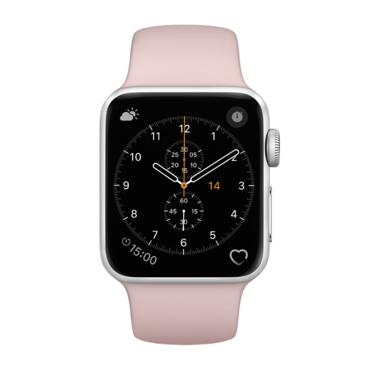 For Apple Watch Series 3 & 2 & 1 38mm Fashion Simple Style Silicone Wrist Watch Band (Pink) by bashfashion