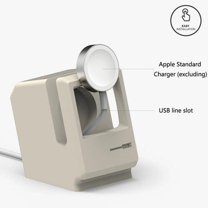 Retro Style Silica Gel Apple Watch Charging Dock Stand Holder Station(Black) by bashfashion