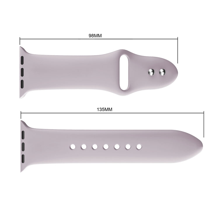Double Rivets Silicone Watch Band for Apple Watch Series 3 & 2 & 1 38mm(Light Purple) by bashfashion