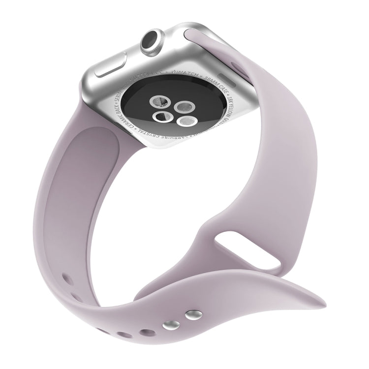 Double Rivets Silicone Watch Band for Apple Watch Series 3 & 2 & 1 38mm(Light Purple) by bashfashion