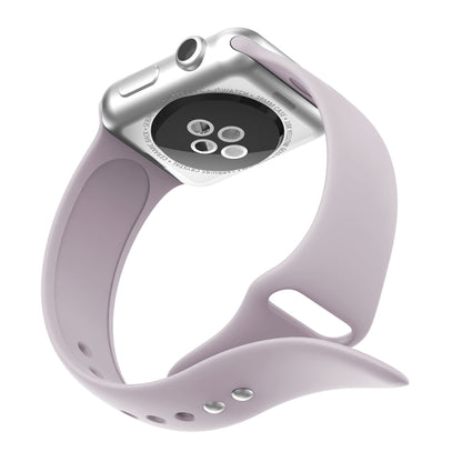 Double Rivets Silicone Watch Band for Apple Watch Series 3 & 2 & 1 38mm(Light Purple) by bashfashion