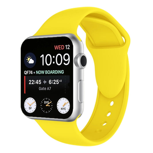 Double Rivets Silicone Watch Band for Apple Watch Series 3 & 2 & 1 38mm(Yellow) by bashfashion