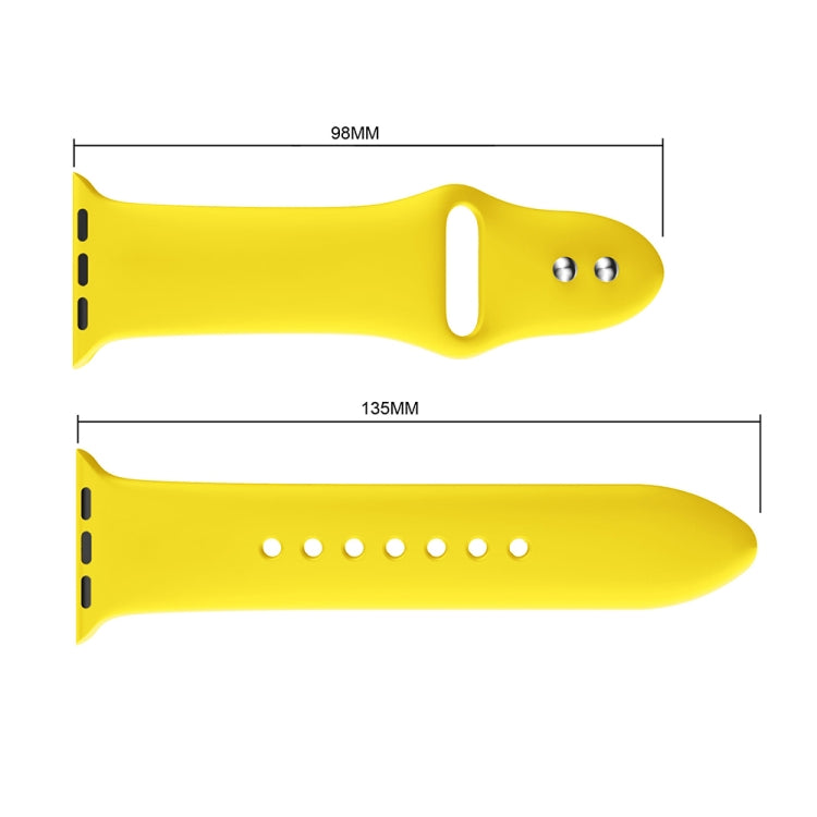 Double Rivets Silicone Watch Band for Apple Watch Series 3 & 2 & 1 38mm(Yellow) by bashfashion
