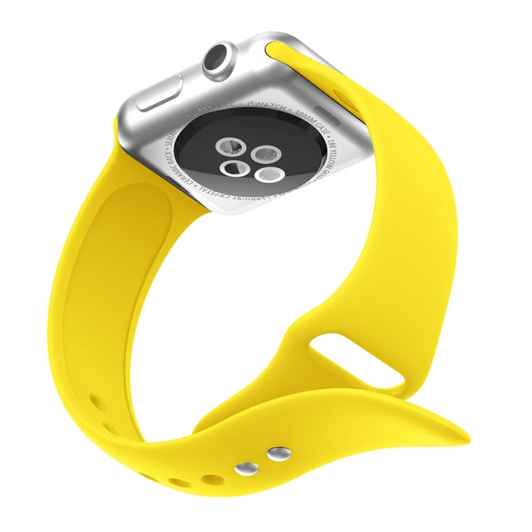 Double Rivets Silicone Watch Band for Apple Watch Series 3 & 2 & 1 38mm(Yellow) by bashfashion