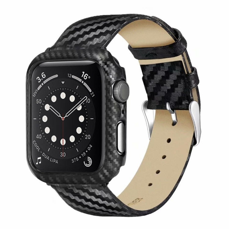 Genuine Leather Carbon Fiber Strap + Frame for Apple Watch Series 3 & 2 & 1 38mm by bashfashion