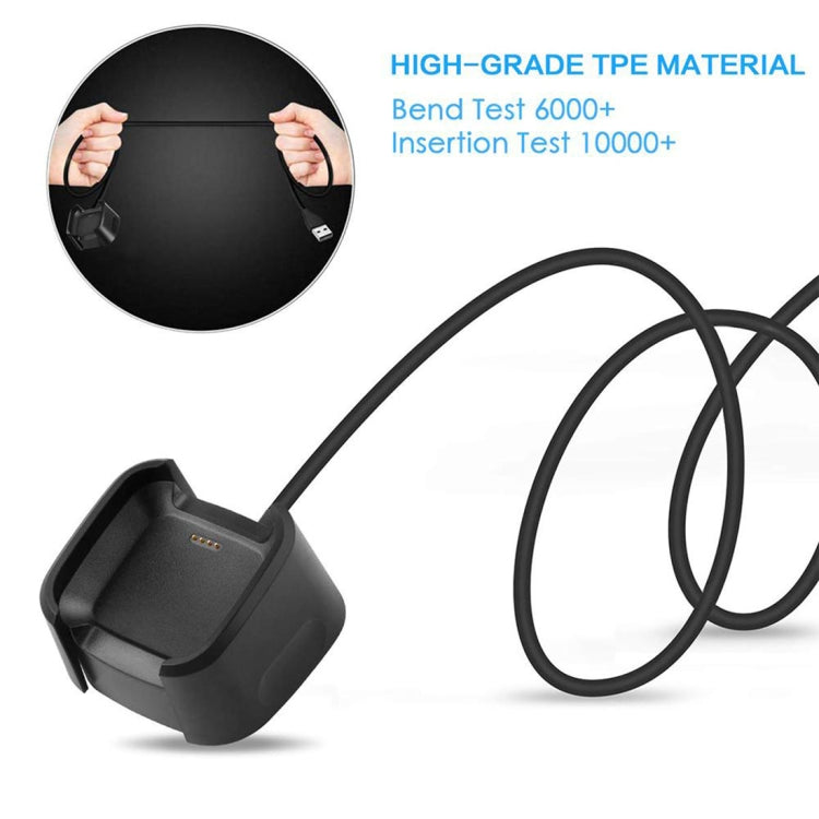 For Fitbit Versa 2 Charger Charging Dock Base Stand Holder with 1m Charging Cable(Black) by bashfashion