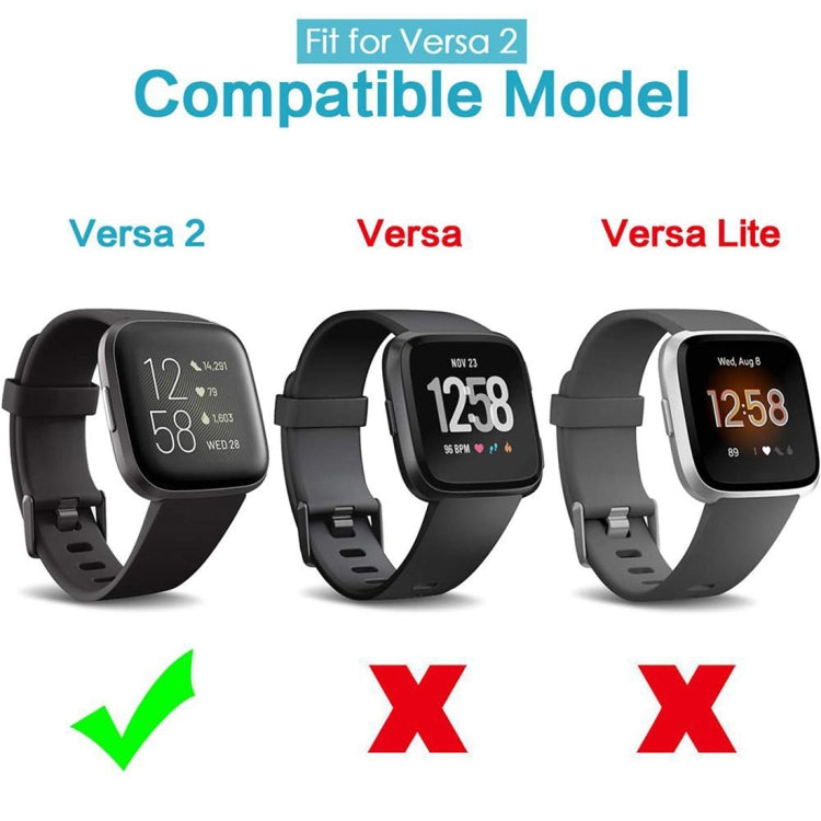 For Fitbit Versa 2 Charger Charging Dock Base Stand Holder with 1m Charging Cable(Black) by bashfashion