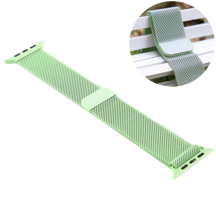 For Apple Watch Series 7 41mm / 6 & SE & 5 & 4 40mm / 3 & 2 & 1 38mm Color-changing Magnetic Nylon Watch Band(Dark Green) by bashfashion