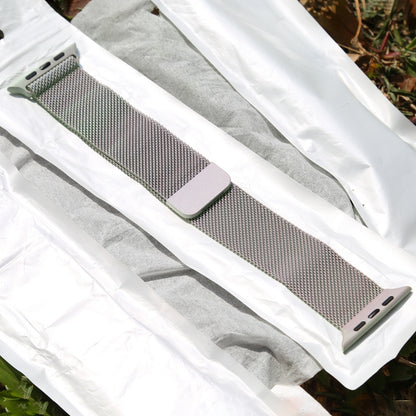 For Apple Watch Series 7 41mm / 6 & SE & 5 & 4 40mm / 3 & 2 & 1 38mm Color-changing Magnetic Nylon Watch Band(Dark Green) by bashfashion