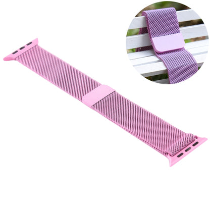 For Apple Watch Series 7 41mm / 6 & SE & 5 & 4 40mm / 3 & 2 & 1 38mm Color-changing Magnetic Nylon Watch Band (Pink) by bashfashion
