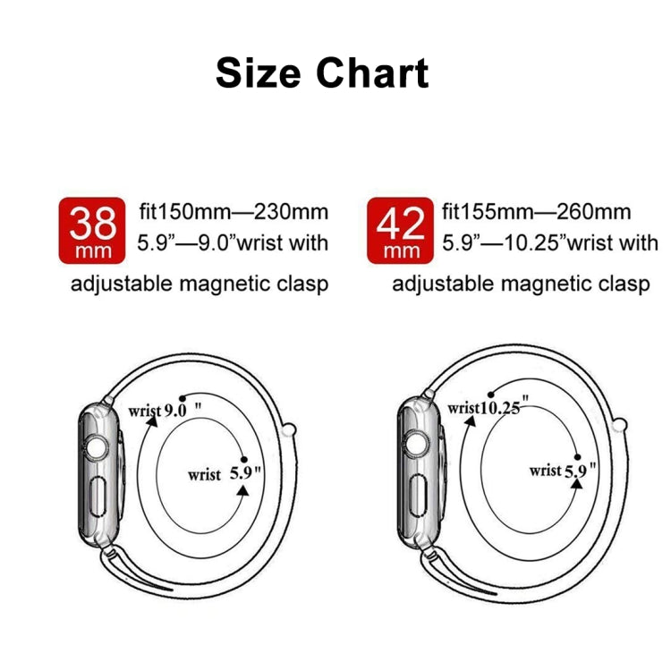 For Apple Watch Series 7 41mm / 6 & SE & 5 & 4 40mm / 3 & 2 & 1 38mm Color-changing Magnetic Nylon Watch Band (Pink) by bashfashion