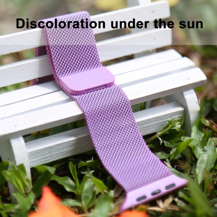 For Apple Watch Series 7 41mm / 6 & SE & 5 & 4 40mm / 3 & 2 & 1 38mm Color-changing Magnetic Nylon Watch Band (Pink) by bashfashion