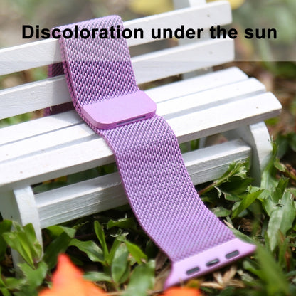 For Apple Watch Series 7 41mm / 6 & SE & 5 & 4 40mm / 3 & 2 & 1 38mm Color-changing Magnetic Nylon Watch Band (Pink) by bashfashion