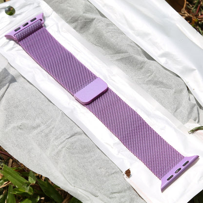 For Apple Watch Series 7 41mm / 6 & SE & 5 & 4 40mm / 3 & 2 & 1 38mm Color-changing Magnetic Nylon Watch Band (Pink) by bashfashion