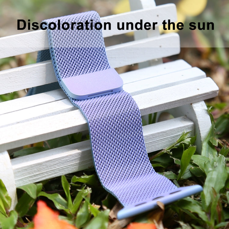 For Apple Watch Series 7 41mm / 6 & SE & 5 & 4 40mm / 3 & 2 & 1 38mm Color-changing Magnetic Nylon Watch Band (Sky Blue) by bashfashion