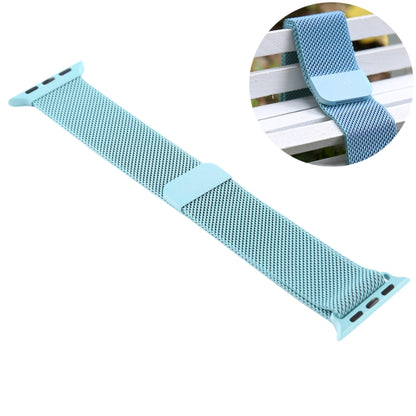 For Apple Watch Series 7 41mm / 6 & SE & 5 & 4 40mm / 3 & 2 & 1 38mm Color-changing Magnetic Nylon Watch Band (Baby Blue) by bashfashion