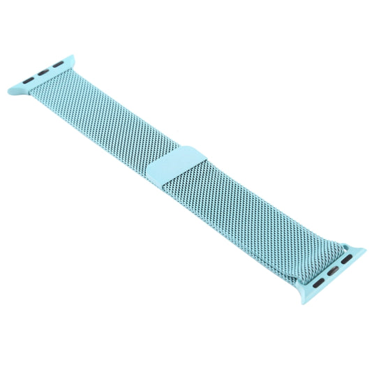 For Apple Watch Series 7 41mm / 6 & SE & 5 & 4 40mm / 3 & 2 & 1 38mm Color-changing Magnetic Nylon Watch Band (Baby Blue) by bashfashion