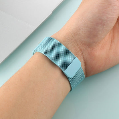For Apple Watch Series 7 41mm / 6 & SE & 5 & 4 40mm / 3 & 2 & 1 38mm Color-changing Magnetic Nylon Watch Band (Baby Blue) by bashfashion