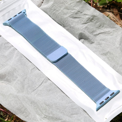 For Apple Watch Series 7 41mm / 6 & SE & 5 & 4 40mm / 3 & 2 & 1 38mm Color-changing Magnetic Nylon Watch Band (Baby Blue) by bashfashion