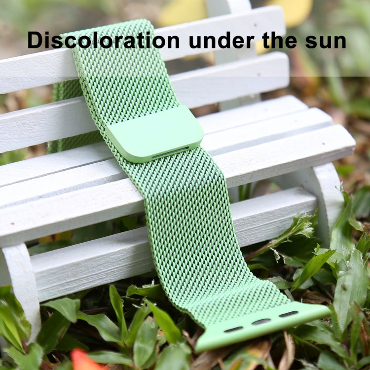 For Apple Watch Ultra 49mm&Watch Ultra 2 49mm / Series 10 46mm / 9&8&7 45mm / SE 3&SE 2&6&SE&5&4 44mm / 3&2&1 42mm Color-changing Magnetic Nylon Watch Band (Green) by bashfashion