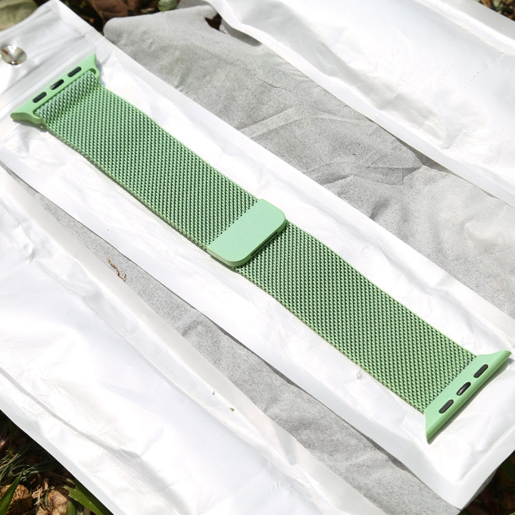 For Apple Watch Ultra 49mm&Watch Ultra 2 49mm / Series 10 46mm / 9&8&7 45mm / SE 3&SE 2&6&SE&5&4 44mm / 3&2&1 42mm Color-changing Magnetic Nylon Watch Band (Green) by bashfashion