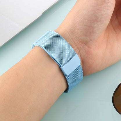 For Apple Watch Ultra 49mm&Watch Ultra 2 49mm / Series 10 46mm / 9&8&7 45mm / SE 3&SE 2&6&SE&5&4 44mm / 3&2&1 42mm Color-changing Magnetic Nylon Watch Band (Sky Blue) by bashfashion
